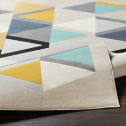 Livabliss City-Geometric Yellow Blue Grey Black Living Dining Bedroom Rug 160 X 220 Cm Easy Care, Non Shedding - thumbnail 4