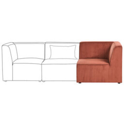 Beliani Corner Seat Lemvig Corduroy Golden Brown Right Hand - thumbnail 4