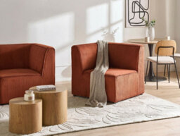 Beliani Corner Seat Lemvig Corduroy Golden Brown Right Hand - thumbnail 2