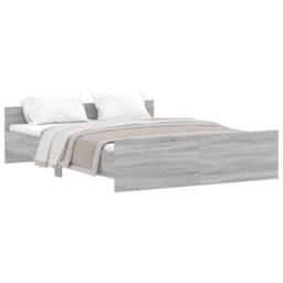 Berkfield Bed Frame With Headboard And Footboard Grey Sonoma 140X200 Cm - thumbnail 2