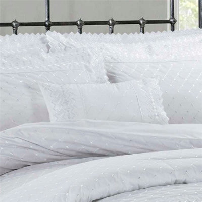 Rapport Home Richmond White Boudoir Cushion Luxury Embroidered - image 1