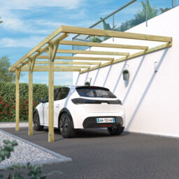 Cerland Henri Wall-Mounted Wooden Carport 3M X 5.25M Pressure Treated Pergola - thumbnail 2