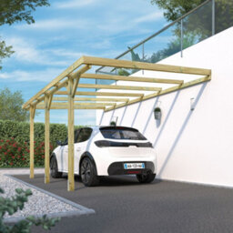 Cerland Henri Wall-Mounted Wooden Carport 3M X 5.25M Pressure Treated Pergola - thumbnail 6