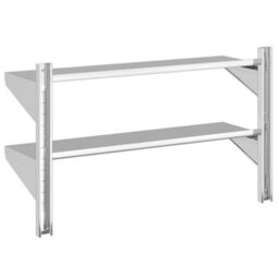 Berkfield 2-Tier Wall Shelf 100X30X60 Cm Silver Stainless Steel - thumbnail 7