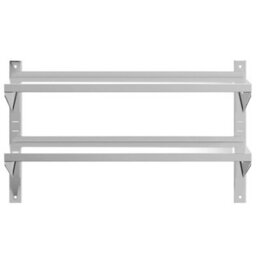 Berkfield 2-Tier Wall Shelf 100X30X60 Cm Silver Stainless Steel - thumbnail 5