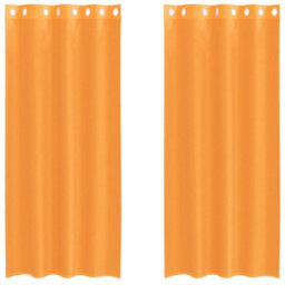 Berkfield Voile Curtains With Grommets 2 Pcs Orange 140X225 Cm - thumbnail 2