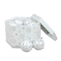 The Christmas Workshop 70899 Set Of 14 Silver & White Snowflake Christmas Baubles  - thumbnail 8