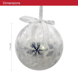 The Christmas Workshop 70899 Set Of 14 Silver & White Snowflake Christmas Baubles  - thumbnail 2
