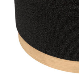 LPD Lara Black Boucle Pouffe - Large Multipurpose Design With Blonde Oak Base - thumbnail 2