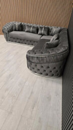 Ambassador Corner Sofa 270Cm X 270Cm  Grey Plush Velvet - thumbnail 2
