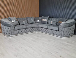 Ambassador Corner Sofa 270Cm X 270Cm  Grey Plush Velvet - thumbnail 5