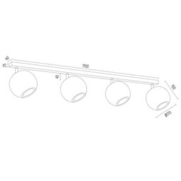 Luminosa Lighting Luminosa Parula Ceiling Spotlight Bar 4 Light Brown, Beige - thumbnail 3