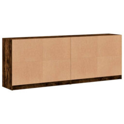 Berkfield Bookcase With Doors Smoked Oak 204X37X75 Cm Engineered Wood - thumbnail 8