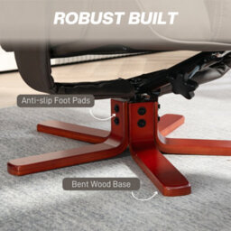 Homcom Reclining Armchair With Footstool And Adjustable Backrest, Brown - thumbnail 7