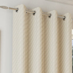 Enhanced Living Tokyo Cream 90 X 90 Inch (229X229Cm) Eyelet Thermal Noise Reducing Dim Out Curtains (Pair) - thumbnail 2