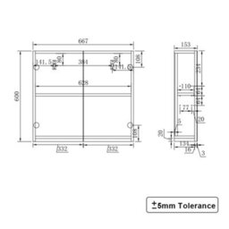 Sundaze 2 Door Mirror Cabinet Bathroom Wall Storage Furniture 600X667mm Gloss White - thumbnail 3