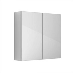 Sundaze 2 Door Mirror Cabinet Bathroom Wall Storage Furniture 600X667mm Gloss White