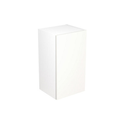 Kitchen Kit Wall Unit 400mm W/ Slab Cabinet Door - Super Gloss White - image 1