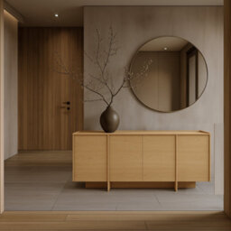 Impact Furniture Extra Large Sideboard 200Cm Wide Cabinet Storage Unit Light Oak Handleless 4 Door Modern White Washed Oak Japandi - thumbnail 2