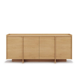 Impact Furniture Extra Large Sideboard 200Cm Wide Cabinet Storage Unit Light Oak Handleless 4 Door Modern White Washed Oak Japandi - thumbnail 4