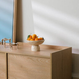 Impact Furniture Extra Large Sideboard 200Cm Wide Cabinet Storage Unit Light Oak Handleless 4 Door Modern White Washed Oak Japandi - thumbnail 8