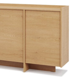 Impact Furniture Extra Large Sideboard 200Cm Wide Cabinet Storage Unit Light Oak Handleless 4 Door Modern White Washed Oak Japandi - thumbnail 9