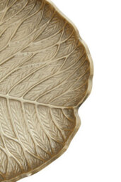 Orsina Large Gold Finish Lotus Leaf Plate With Sculptural Design, Stylish Decorative Plate For Displaying Candles - thumbnail 4