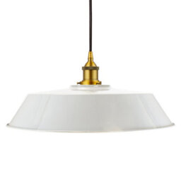 Pale Grey Large Chancery Painted Dome Pendant Light With Antique Gold Lamp Holder And Black Round Cable - Se Home - thumbnail 1