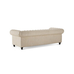 "Valencia Parma Full Aniline Leather Chesterfield 92"" Three Seats Sofa Beige Hand Made Metal Nail Heads" - thumbnail 9