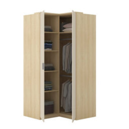 Arte Terra 16 109Cm Corner Wardrobe - Oak Lindberg & Beige, Spacious Two-Door Storage - thumbnail 4