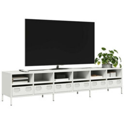 Berkfield Tv Cabinet White 202X39X43.5 Cm Cold-Rolled Steel