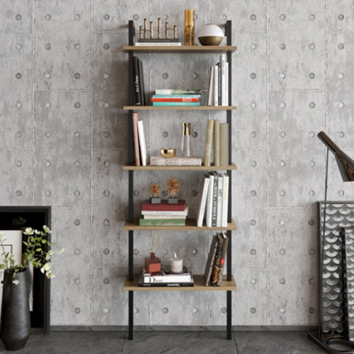 Decorotika Piante Bookcase Shelving Unit Black & Oak - image 1