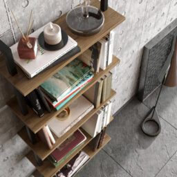 Decorotika Piante Bookcase Shelving Unit Black & Oak - thumbnail 3