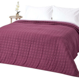 Homescapes Cotton Quilted Reversible Bedspread Lavender Purple,150 X 200 Cm