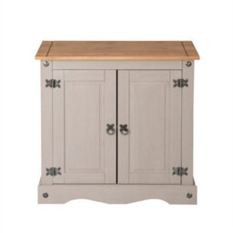 Grey 2 Door Cupboard Sideboard  Solid Pine Painted Mexican Solid Pine - thumbnail 1