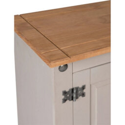 Grey 2 Door Cupboard Sideboard  Solid Pine Painted Mexican Solid Pine - thumbnail 4