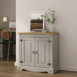 Grey 2 Door Cupboard Sideboard  Solid Pine Painted Mexican Solid Pine - thumbnail 5