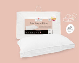 Lancashire Textiles Side Sleeper Pillow Hollowfibre Filling And 100% Cotton Casing Medium Support - Single Pillow - thumbnail 1