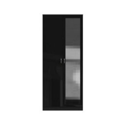 Fwstyle Chilton Black Gloss 2 Door Mirrored Double Wardrobe (H) 181.5Cm (W) 80Cm (D) 50Cm - thumbnail 5