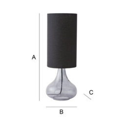 Valuelights Sylvie Black Linen Tall Lamp Shade Smoked Glass Squat Table Lamp - thumbnail 7