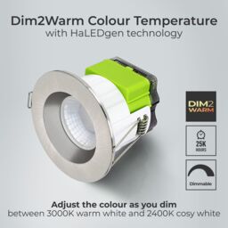 Luceco Ftype Mk2 Brushed Steel Effect Fixed Led Fire-Rated Warm White Downlight 6W Ip65 - thumbnail 6