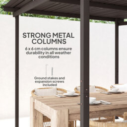 Outsunny 3 X 3(M) Waterproof Metal Pergola Easy To Assemble Lean To Pergola - thumbnail 7