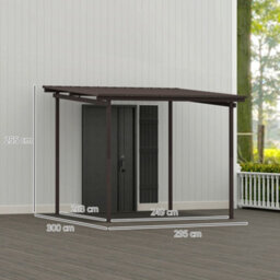 Outsunny 3 X 3(M) Waterproof Metal Pergola Easy To Assemble Lean To Pergola - thumbnail 3