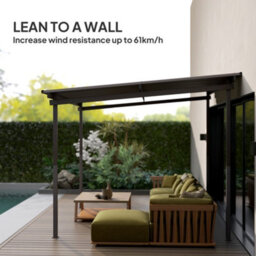 Outsunny 3 X 3(M) Waterproof Metal Pergola Easy To Assemble Lean To Pergola - thumbnail 6