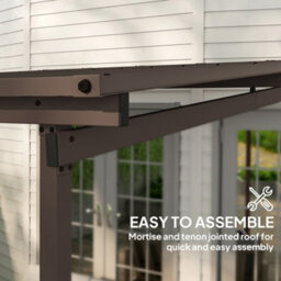 Outsunny 3 X 3(M) Waterproof Metal Pergola Easy To Assemble Lean To Pergola - thumbnail 5