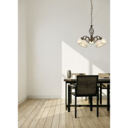 Luminosa Lighting Luminosa Odin Multi Arm Pendant Ceiling Light Old Brass Satined Glass Shade 5X E27 - thumbnail 2