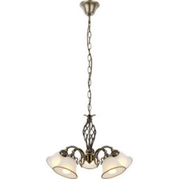 Luminosa Lighting Luminosa Odin Multi Arm Pendant Ceiling Light Old Brass Satined Glass Shade 5X E27 - thumbnail 1