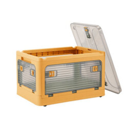 Living And Home Yellow Folding Stackable Wardrobe Storage Bin Double Door Collapsible Storage Box Cupboard Tabletop Organiser 20L - thumbnail 6