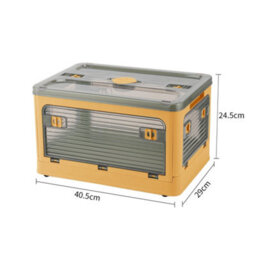 Living And Home Yellow Folding Stackable Wardrobe Storage Bin Double Door Collapsible Storage Box Cupboard Tabletop Organiser 20L - thumbnail 8