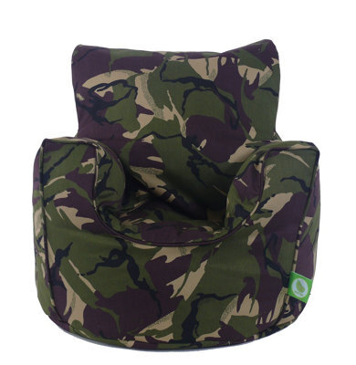 Bean Lazy Cotton Green Army Camo Bean Bag Arm Chair Toddler Size - image 1